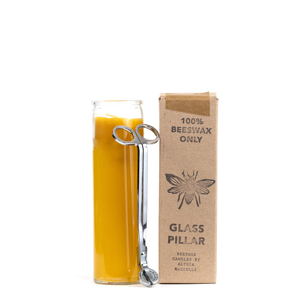 beeswax-candle-with-wick-cutter