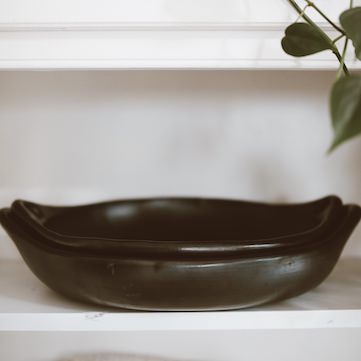 toxin-free unglazed clay cookware oval bakers small size