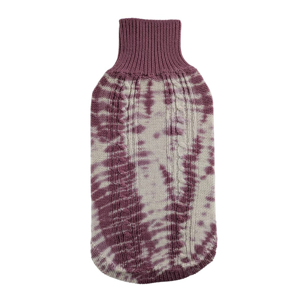 Rose merino wool cable knit dog sweater