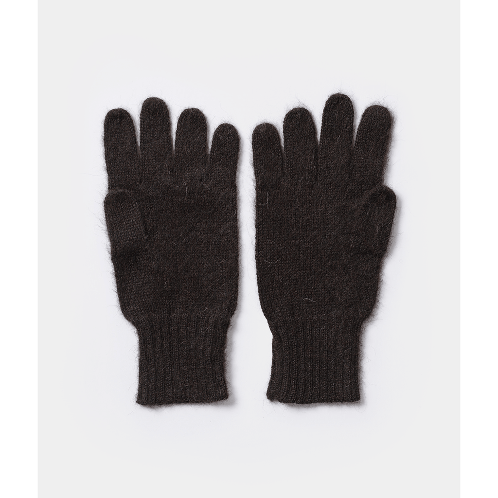 Undyed alpaca gloves in black