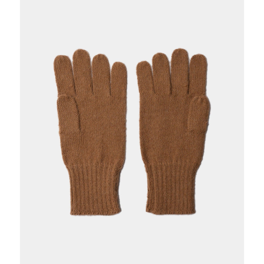 Undyed alpaca gloves in camel