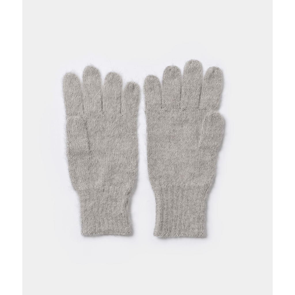 Undyed alpaca gloves in heather grey