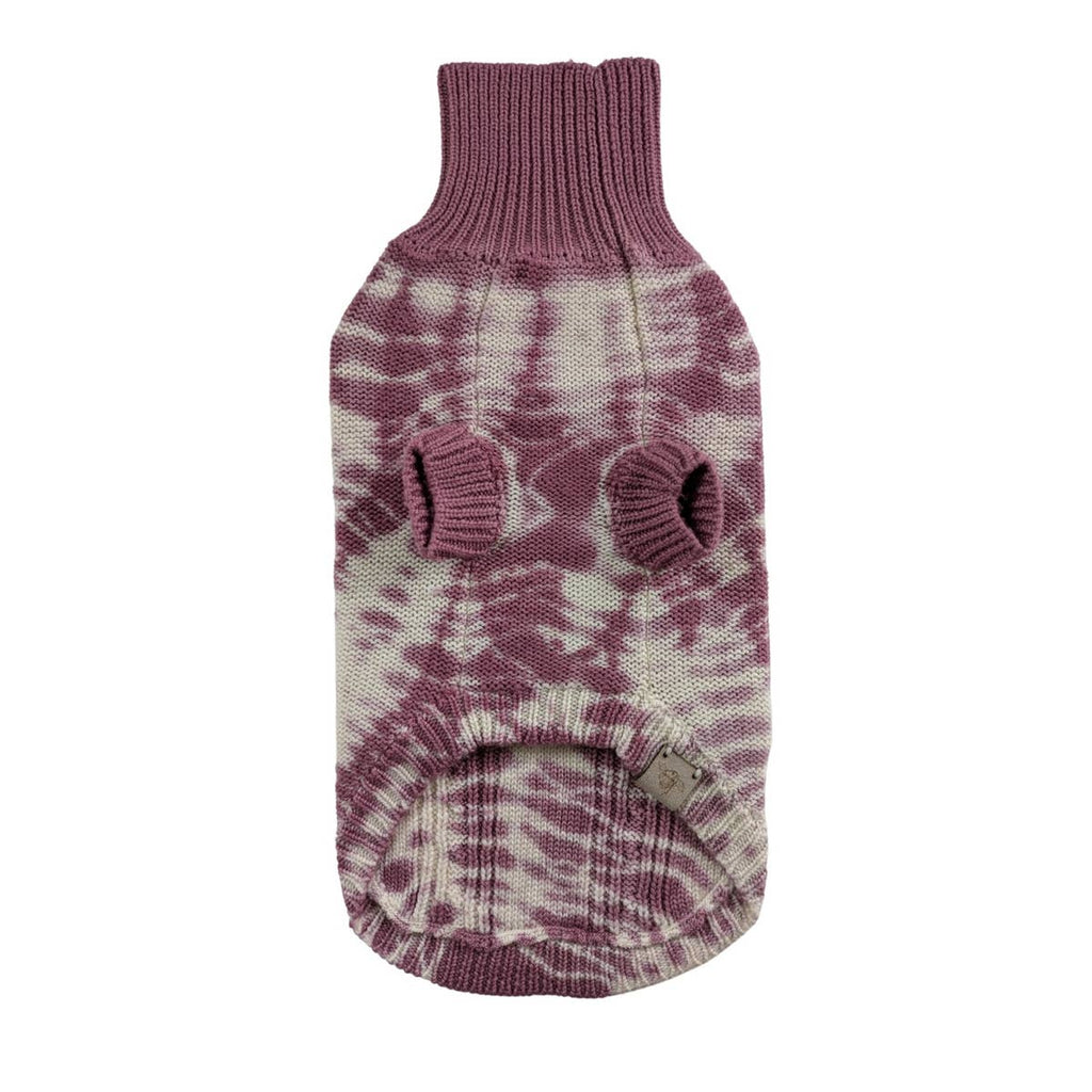 Rose merino wool dog sweater, alternate view