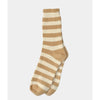 Undyed organic cotton crew socks in Brown Stripe