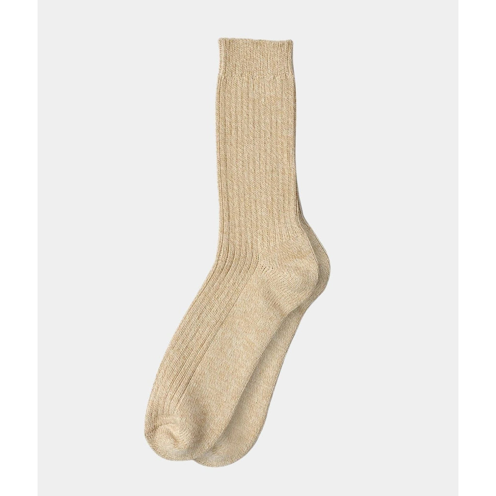 Undyed organic cotton crew socks in Marl
