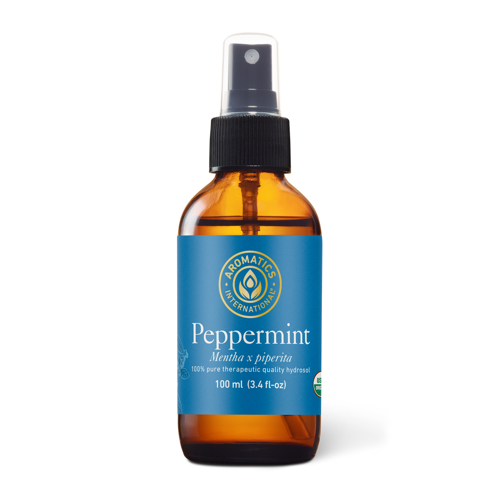 Organic Peppermint Hydrosol, 100ml spray bottle — pure steam-distilled Mentha x piperita cooling mist with no preservatives or alcohol, toxin-free at TOXYFREE